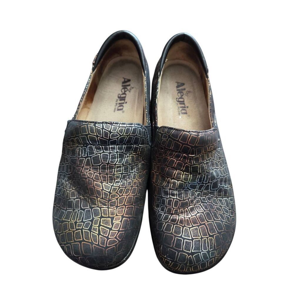 Alegria Keli Pro Fancy Giraffee Clog Leather Shoes